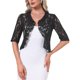 thumbnail image 4 of INSPIRE CHIC Chaqueta Bolero Ligera de Manga Corta con Volantes de Encaje Floral para Mujeres XS Negra, 4 of 6