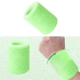 thumbnail image 2 of RotHome 1 Pack Cotton Wrist Sweat Band for Sports Green Wristbands for Men Women Absorbent Sweatband for Tennis Basketball Running Gym Workouts Fitness, 2 of 6