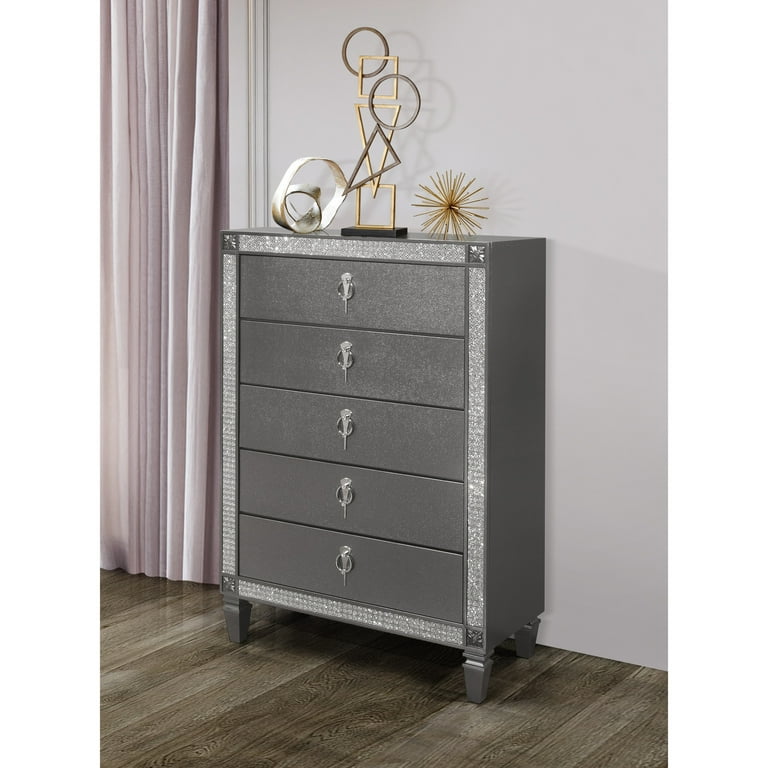 stella grey dresser Global Furniture Stella Grey Chest