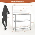 thumbnail image 3 of Gymax 4-Tier Coffee Bar Table w/Adjustable Shelves S Hooks Hanging Net & Shelf Liner, 3 of 10