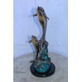 thumbnail image 4 of Nifao Bronze Statue of Three Dolphins Leaping from Water – Home Decor Sculpture, 8"L x 8"W x 20"H, 4 of 8