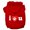 Red, variant on Pet Dog Cat Hoodie Screen Printed, "I Love U"