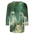 thumbnail image 4 of GERsome Women's Halloween 3/4 Sleeve Shirts Elbow Crew Neck Womens Tee Shirts Plus Size Half Sleeve Halloween Graphic Tops Clearance Blouse for Women Size XL, 4 of 5