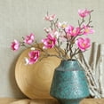 thumbnail image 5 of 3 Pcs Silk Magnolia Flowers with Buds Branch Artificial Magnolia Blooms Wedding Flowers Bouquets Floral Stems for Vase Floral Arrangement Table Centerpiece Home Decor, 5 of 5