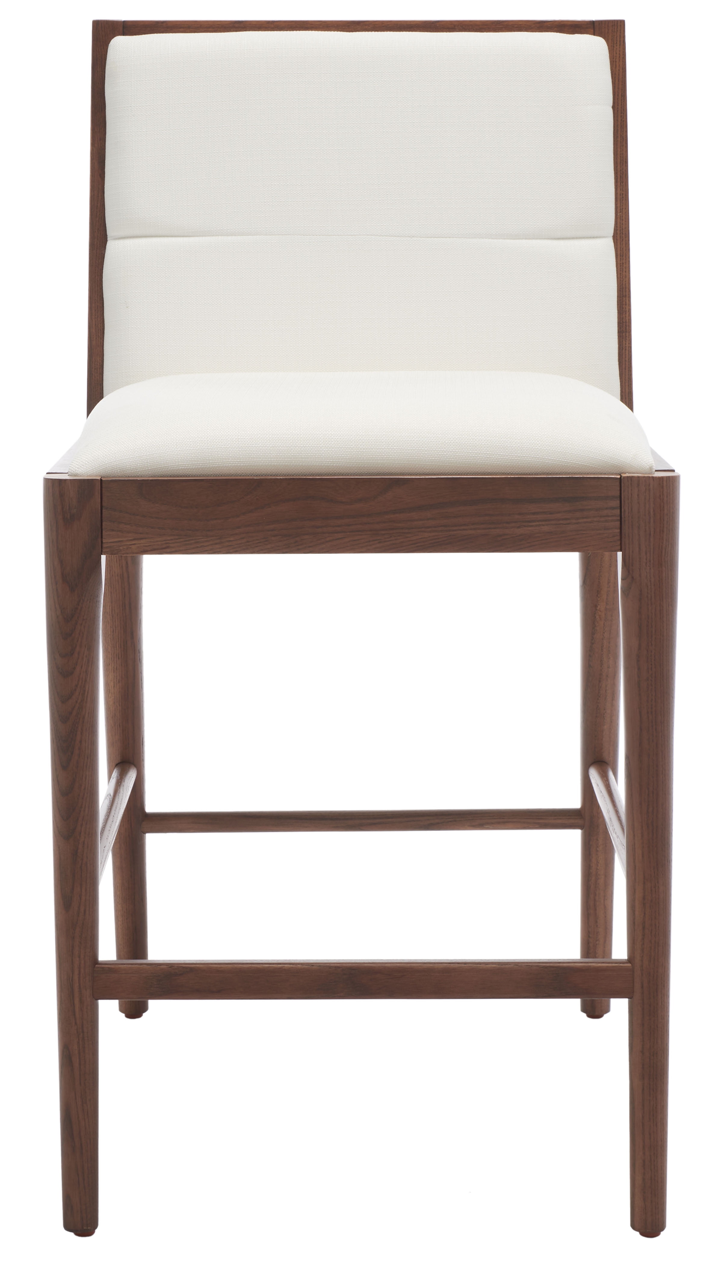 SAFAVIEH Couture Laycee Square Mid Back Bar Stool, Walnut/White (Set of 2)