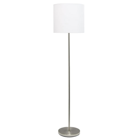 Simple Designs Brushed Nickel Drum Shade Floor Lamp