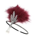 thumbnail image 3 of 1920s Feather Headband Flapper Headpiece Fancy Headdress Fascinator Red, 3 of 7