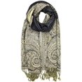 thumbnail image 5 of Silver Fever Pashmina - Jacquard Paisley Shawl - Stylish Scarf - Double Sided Wrap, 5 of 10