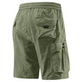 thumbnail image 6 of Beach Shorts for Men Summer Casual Elastic Waist Straight Leg Loose Fit Knee Length Cargo Shorts with Pockets, 6 of 6