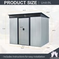 thumbnail image 4 of CarButler 8x6ft Metal Outdoor Storage Shed with Transparent Plate and Lockable Sliding Doors for Garden Backyard Patio White, 4 of 7