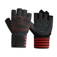 thumbnail image 4 of Quzzie Workout Gloves Exercise Gloves Non Slip Half Finger Weight Lifting Gloves Gym Gloves Full Palm Protection Polyester Lightweight Sturdy Suitable for Tr L Red, 4 of 8