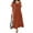Orange, variant on ZANZEA Women Fashion V-Neck Short Sleeve Solid Sundress Casual Party Summer Holiday Midi Dress