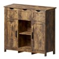 thumbnail image 2 of Storage Cabinets, Wooden Floor Cabinet with Drawers and Shelves Storage Cabinets, Accent Cabinet for Living Room, Bedroom, Bathroom Furniture Home Decor (Vintage), 2 of 8