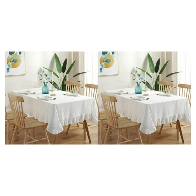 Guardoinrt Facile d'Entretien Nappe Rectangulaire Robuste et Durable Assure un Entretien Facile Blanc 140 * 140CM 2Set