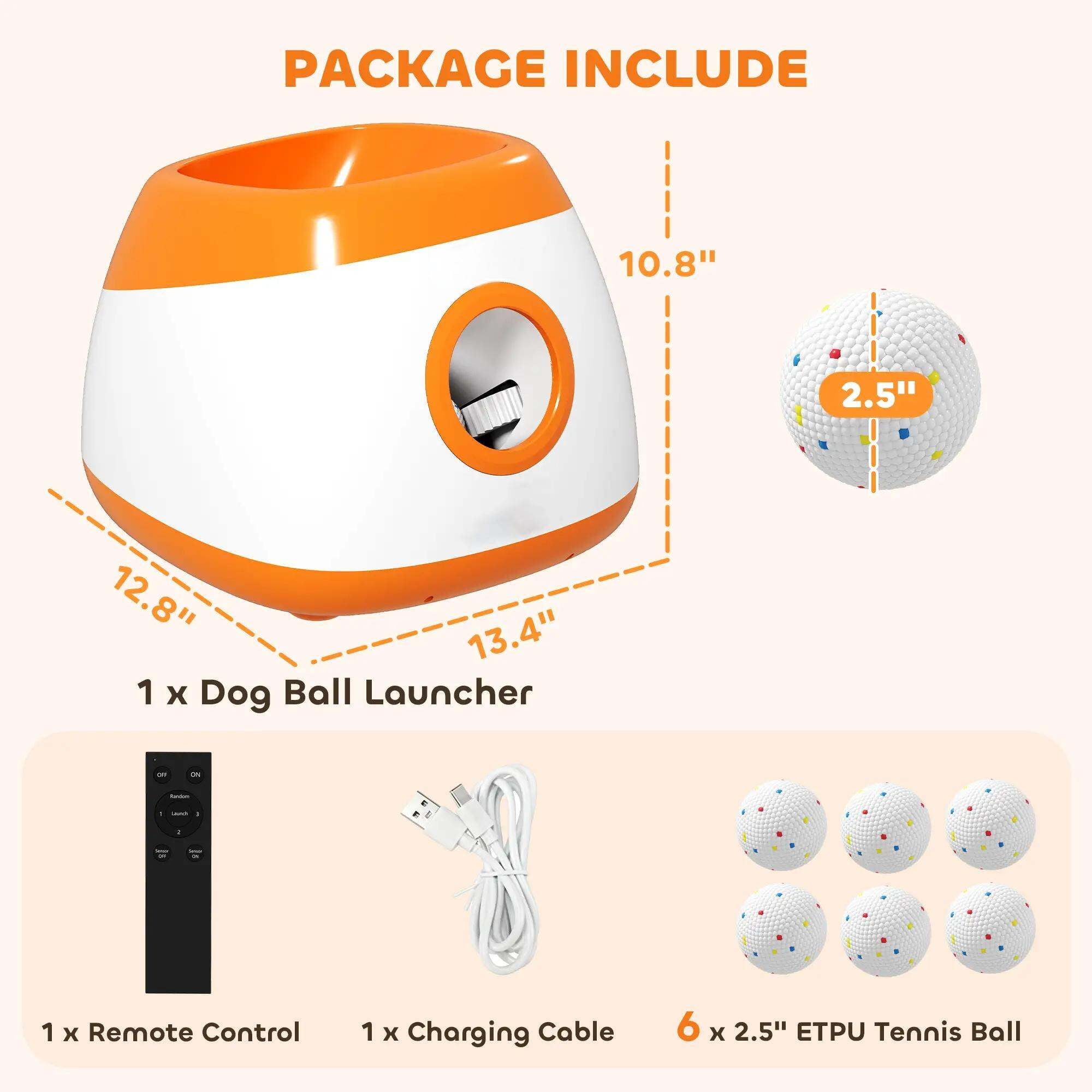 Orthopedic Dog Bed, 26-79 FT Distance Automatic Dog Ball Launcher, Orange Dog Bed,Abs Cat Bed, Pet Supplies Pet Beds & Furniture