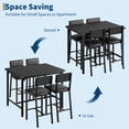 thumbnail image 4 of Dining Table Set for 4 with Footrest and Backrest, 4 Upholstered Bar Stools, Includes Corner Protector for Small Spaces, Retro Brown Style, 4 of 11