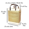 thumbnail image 6 of Eco-Friendly Large Jute and Cotton Leather Handle Market Tote Bag Natural, 6 of 6