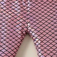 thumbnail image 5 of XAOFW Girl's Pants Shiny Scale Print Elastic Waist Flared Pant With Ruffle Hem Lightweight Wide Leg Trousers Outdoor Activities Breathable Soft Slacks, 5 of 8