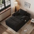 thumbnail image 2 of Leumius Oversized Chaise Lounge Chair Indoor,Corduroy Upholstered Sofa Bed with Deep Seat,Cozy Lounge Chair Sleeper Sofa for Living Room,Bedroom,No Assembly Required,Black, 2 of 5