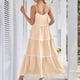 thumbnail image 5 of Vestidos Puntoco para mujer, vestidos elegantes a la moda de verano con espalda descubierta y encaje en capas, sin mangas, con bolsillo y cintura, 5 of 8