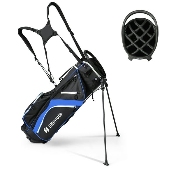 Patiojoy Sac de Golf à Séparateur Supérieur 14 Voies avec Support Sac de Golf Léger avec Support avec Doubles Bretelles Bleu