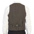 thumbnail image 2 of Gioberti Men's 6 Button Slim Fit Formal Herringbone Tweed Vest, 2 of 5
