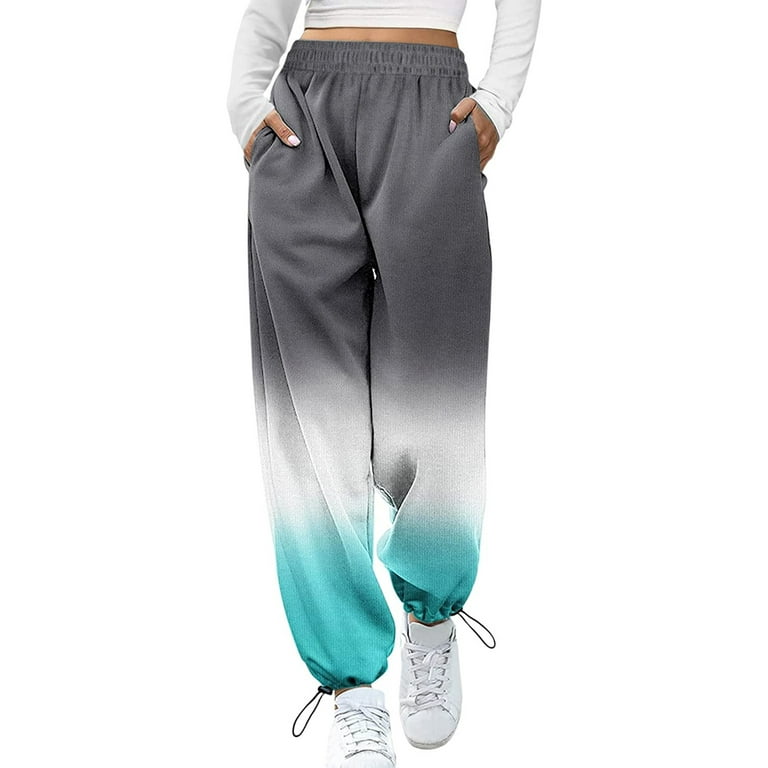 Sunisery Women's Cinch Bottom Sweatpants Pockets High Waist Sporty Gym  Jogger Pants Lounge Trousers