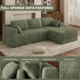 thumbnail image 3 of Wiilayok 103" Cloud Sectional Couch with L-Shape Chaise,Modern Modular Sofa with Deep Seat, Comfy Boneless Upholstered Couches for Living Room Bedroom,Olive Green (Plush Corduroy Fabric), 3 of 7