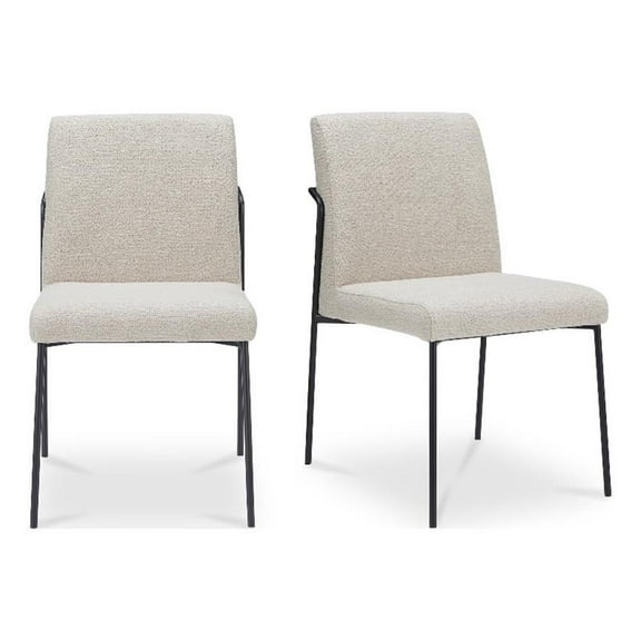 Moe's Home Collection Danny Dining chair Set of Two Fabric Beige