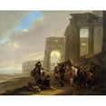 thumbnail image 2 of Jan Both 24x20 Black Ornate Framed Double Matted Museum Art Print Titled: Street Scene Placed Among Roman Ruins (1640 - 1652), 2 of 5