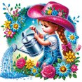 thumbnail image 1 of Kit Con Forma Especial Parcial DIY 5D Niña 30x30cm, 1 of 9