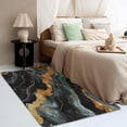 thumbnail image 4 of Black Green Marble Rug, Artistic Marble Texture Door Mat 2x3, Modern Luxury Area Rug Soft Low Pile Floor Small Rugs Non-Slip for Bedroom Kitchen Entryway Carpet ZX&-256, 4 of 7