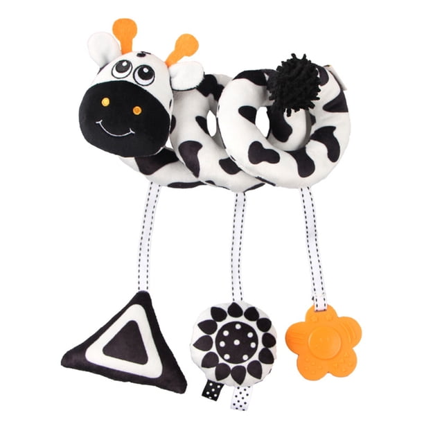 Juguete Colgante Para Niños, Animal De Peluche En Espiral, Blanco Y Negro