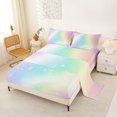 thumbnail image 2 of Manfei Glitter Gradient Bed Sheets, Star Sparkle Print Full Size Sheets, Pink Purple, 4 Pieces, 1 Flat Sheet, 1 Fitted Sheet and 2 Pillowcases, 2 of 6