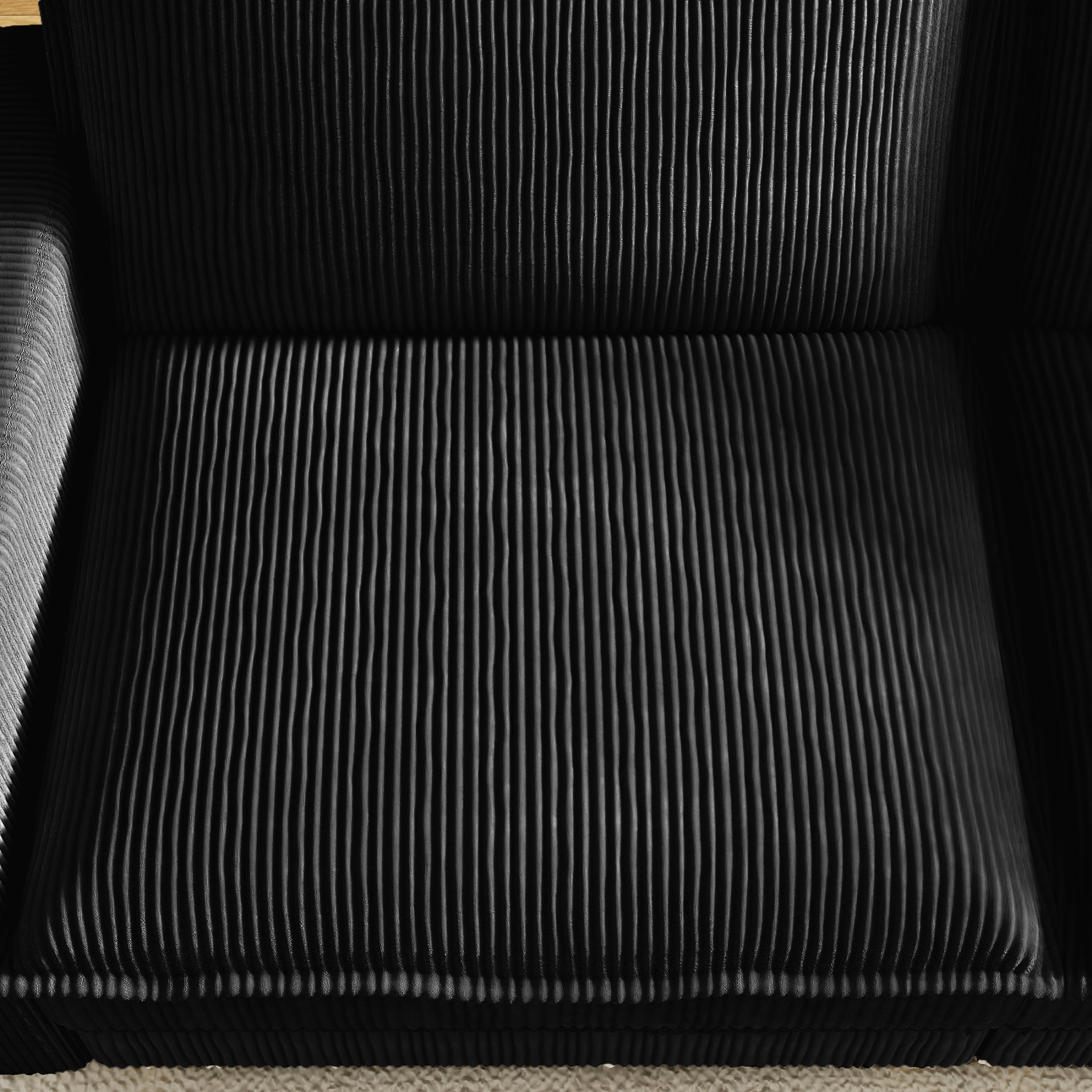 Vinform Upholstered Ottoman for Sofa, Chair, Black