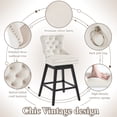 thumbnail image 3 of TEWLOSS 30" Swivel Bar Stools with Back Set of 2, Bar Height Upholstered Velvet Bar Stools - Modern Kitchen Stools for Home Dining,Beige, 3 of 10