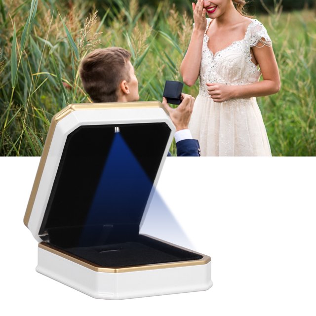 Caja Colgante De Almacenamiento De Collares, Hermosa Caja De Collares Blanca LED Para Cumpleaños