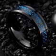 thumbnail image 4 of Vakki 8mm Blue Carbon Fiber Tungsten Carbide Wedding Rings with Black Vine Inlay, 4 of 5