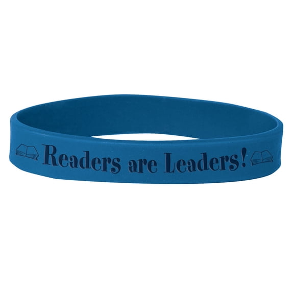 Set of 100 Wristbands - Readers Are Leaders (Blue)