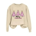 thumbnail image 2 of Women Christmas Sweatshirt Long Sleeve Vintage Vacation Top Holiday Casual Winter Tops Loose Xmas Tree Funny Blouse Trendy Crew Neck Shirt 2025, 2 of 6