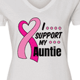 thumbnail image 4 of Inktastic Breast Cancer Awareness I Support My Auntie with Pink Ribbon Women's V-Neck T-Shirt, 4 of 5
