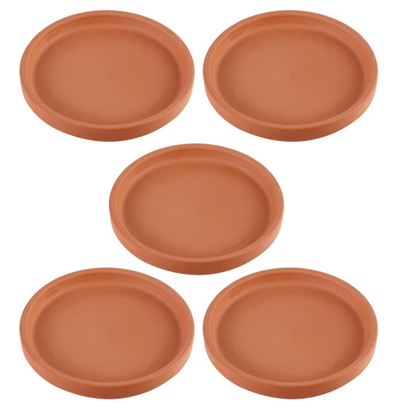 Eease Clay Plant Saucers Terracotta Round Tray (5pcs)