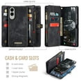 thumbnail image 2 of Funda tipo cartera para Samsung Galaxy S25 Edge, con cremallera, tarjetero, correa para la muñeca, funda protectora trasera magnética desmontable a prueba de golpes para Galaxy S25 Edge., 2 of 9
