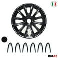 thumbnail image 2 of OMAC - Black with Black Hub Caps 15 Inch Set of 4, Tapas para Rines 15, Premium Wheel Covers 15 Inch, R15 Rim Cover Set, Snap On Durable Car Replacement Exterior Accessories, 2 of 6