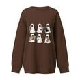 thumbnail image 5 of Fall Clearance,GA WEIHUA Halloween Sweatshirts for Women Cute Ghost Reading Books Sweater Pullover Funny Spooky Bookish Shirt 2024 Fall Trendy Long Sleeve Tops,Brown,M, 5 of 5