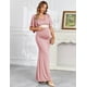 thumbnail image 2 of Vestido largo de maternidad AISWI Maxi con faja de flores rosa empolvado, 2 of 6