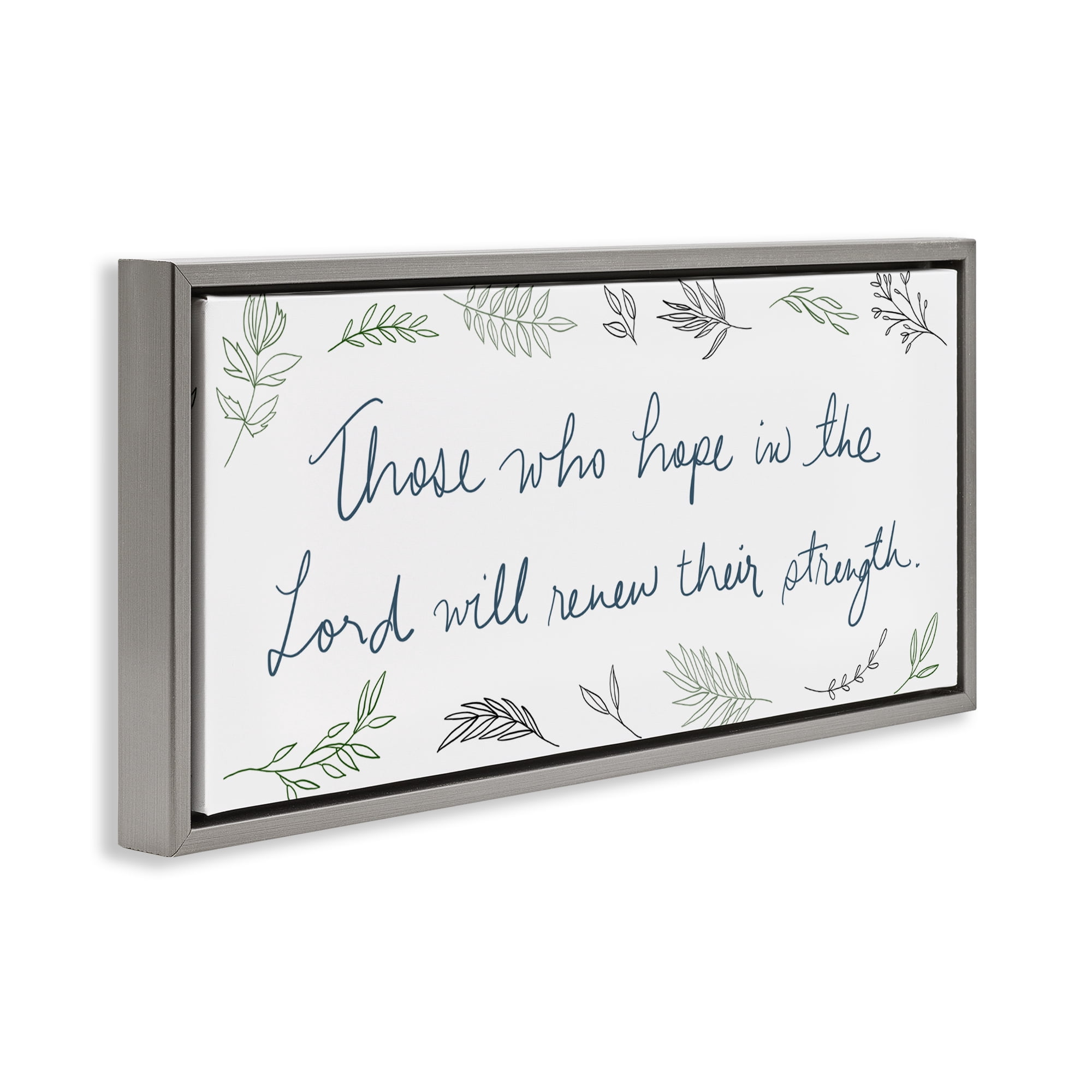 Stupell Industries Renew Their Strength Gray Framed Floater Canvas Wall Art, design by SD Graphics Studio