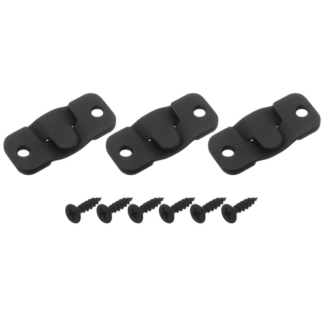 Unique Bargains 3Set Flush Mount Bracket Interlocking Photo Frame Hooks, 44x20mm Black