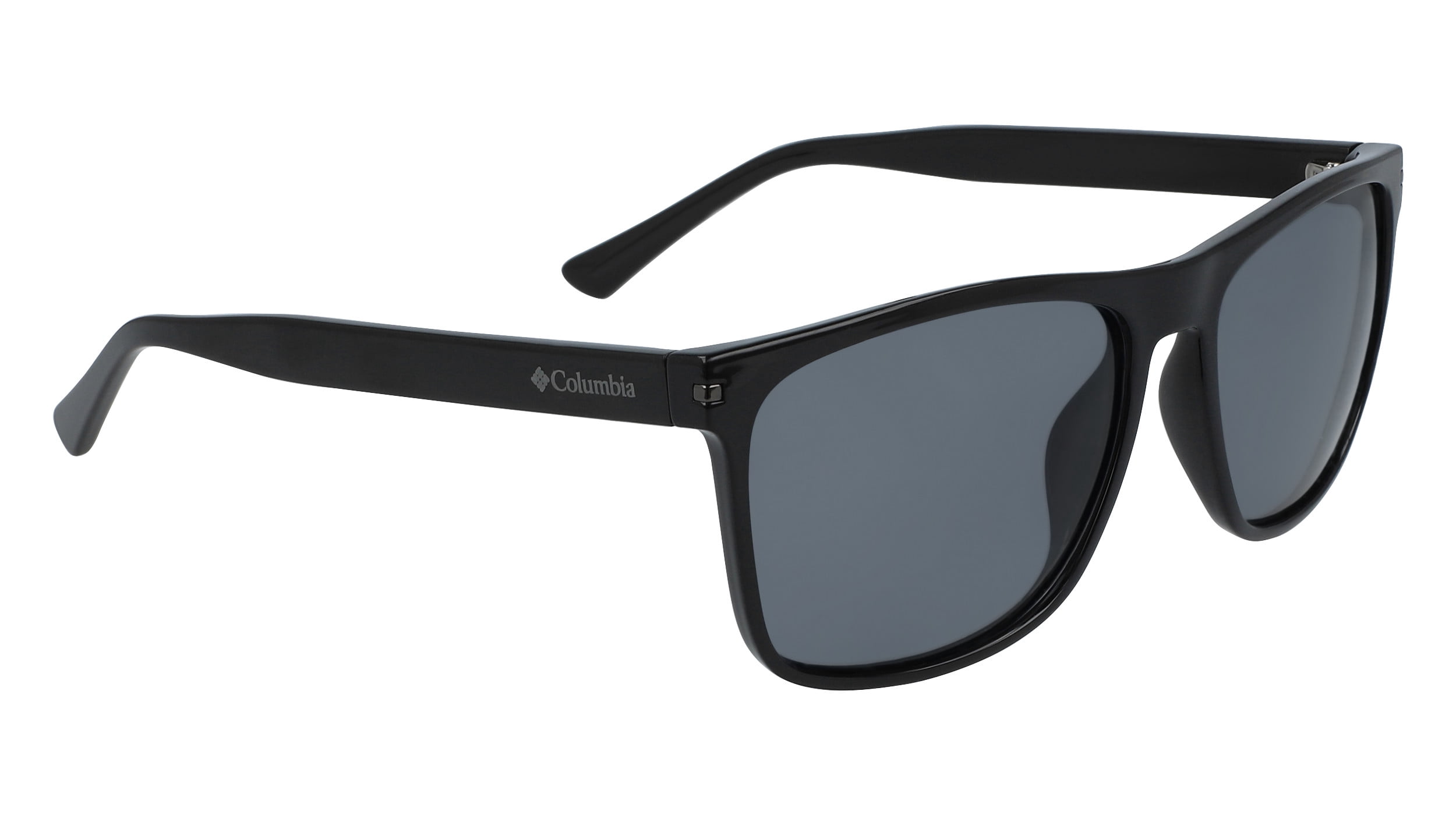 Columbia mens square sunglasses, Boulder Ridge C550SPG - matte black & smoke polarized lens