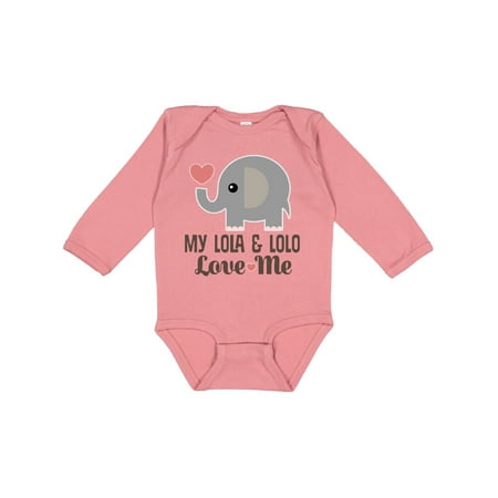 

Inktastic My Lola and Lolo Love Me Grandbaby Gift Baby Boy or Baby Girl Long Sleeve Bodysuit